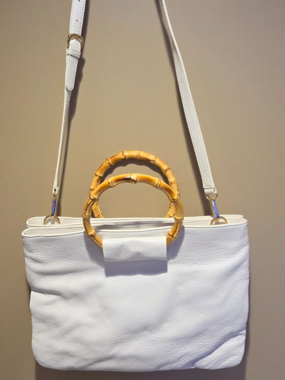 Talbots White Leather Satchel Bag